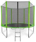 Батут GetActive Jump 10FT (с внешней сеткой и лестницей, зеленый)