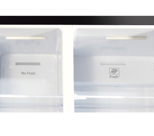 Холодильник Ginzzu NFK-610 (черное стекло)