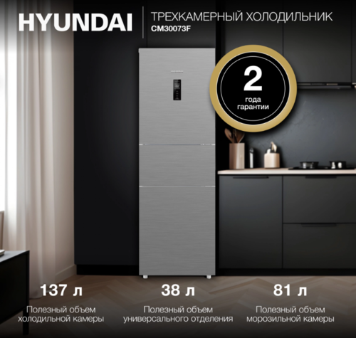 Холодильник Hyundai CM30073F (нерж сталь)