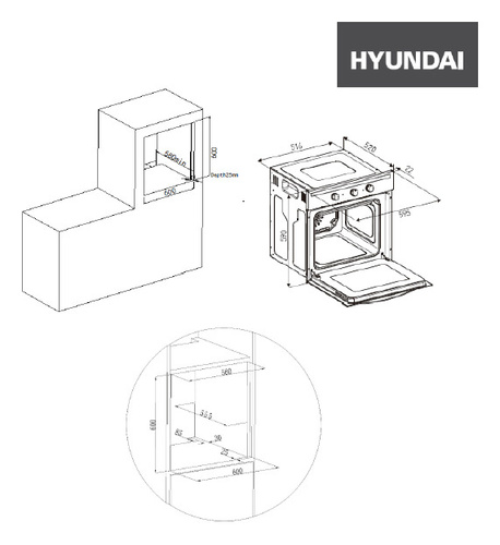Встраиваемый духовой шкаф Hyundai HEO 6635 BE