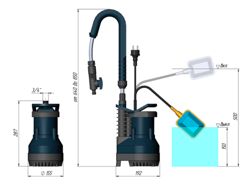 Насос погружной Unipump Rain Q250