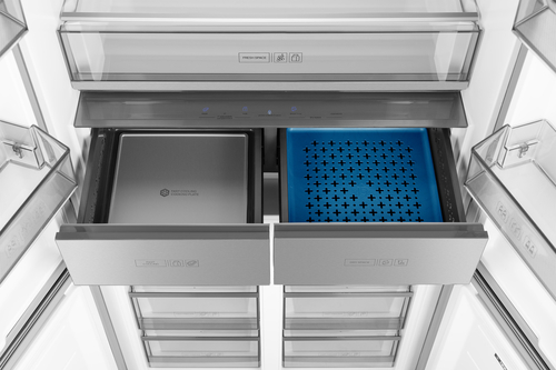 Холодильник Weissgauff 590 WCD Inverter NoFrost Blue Glass