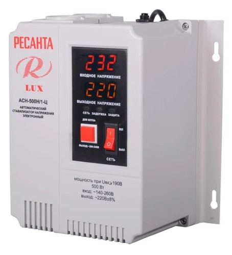 Стабилизатор напряжения Ресанта АСН 500Н/1-Ц Lux 63/6/39