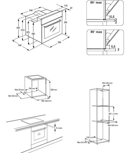 Духовой шкаф samsung fq115t002 схема встройки