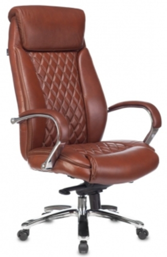 Кресло Бюрократ T-9924WALNUT (кожа/светло-коричневый)