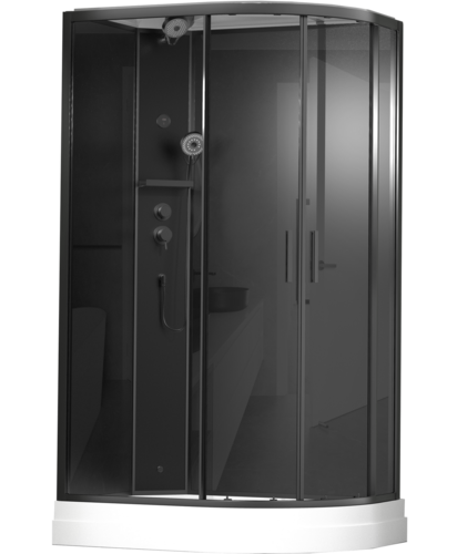 Душевая кабина Timo Premium ILMA Black 902 L 120x80x222