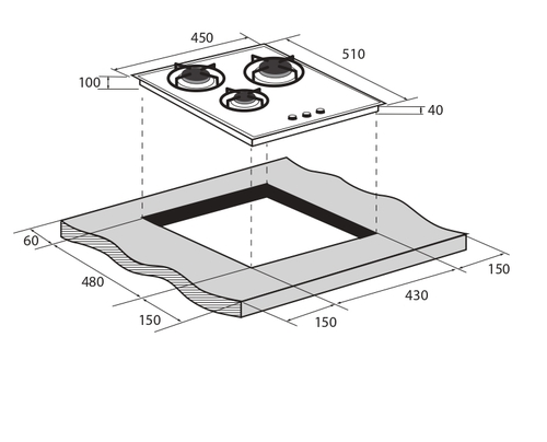 Газовая варочная панель Zugel ZGH452B
