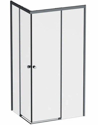 Душевой уголок AM.PM W94G-403-10080-BT X-Joy Square Slide 100х80 (черный, прозрачное)