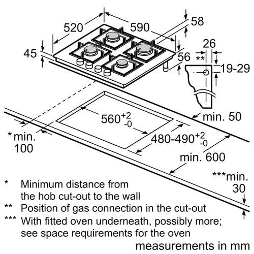 Газовая варочная панель Bosch PNP6B6K40