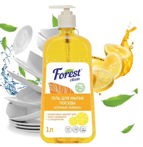 Аксессуар Forest Clean Сочный лимон (гель для мытья посуды, 1 л.)