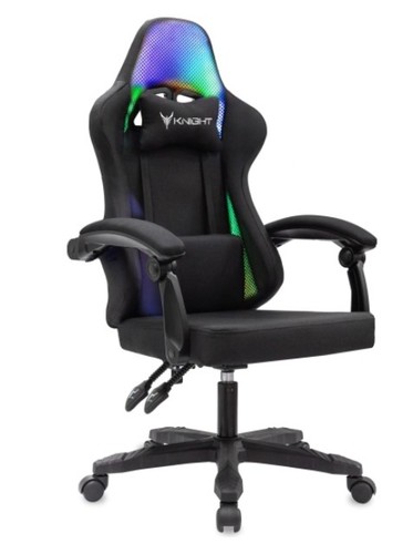 Кресло Knight Wolf RGB (черный)