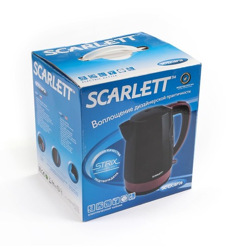 Чайник Scarlett SC-EK18P26R (черный с бордовым)