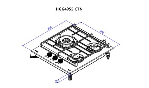 Газовая варочная панель Korting HGG 4955 CTN