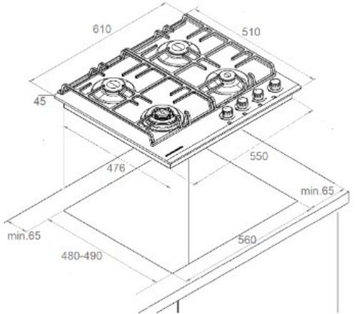 Газовая варочная панель Kuppersberg FS 603 C (bronze)