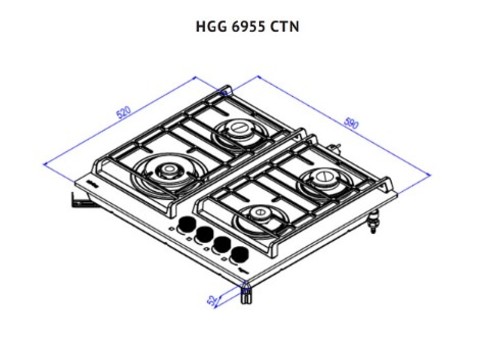 Газовая варочная панель Korting HGG 6955 CTN