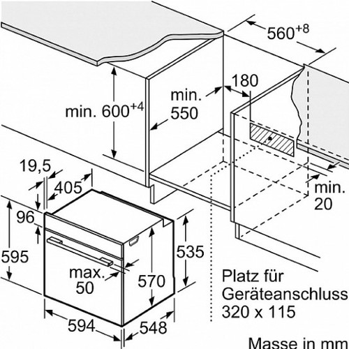 Встраиваемый духовой шкаф Bosch HBA553BA0