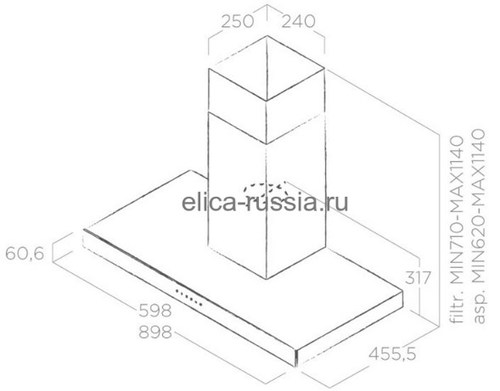 Вытяжка купольная Elica Joy BLIX/A/90