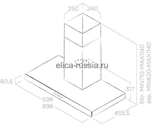 Вытяжка купольная Elica Joy WHIX/A/90