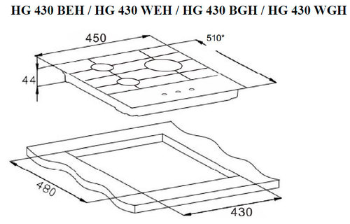 Газовая варочная панель Weissgauff HG 430 BGH