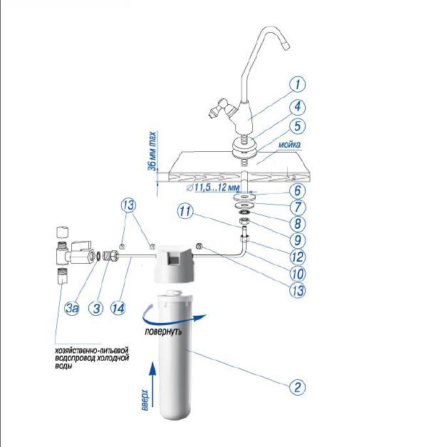 Как подключить фильтр для воды к водопроводу на кухне аквафор своими руками пошаговая инструкция